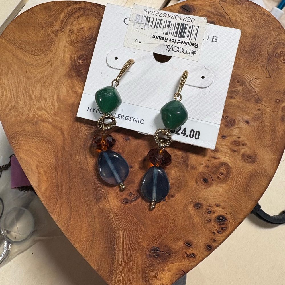 Chico's Green and Amber Earrings